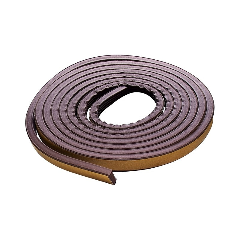 M-D 02592 Weatherstrip Tape, 3/8 in W, 17 ft L, EPDM Rubber, Brown, 12/PK