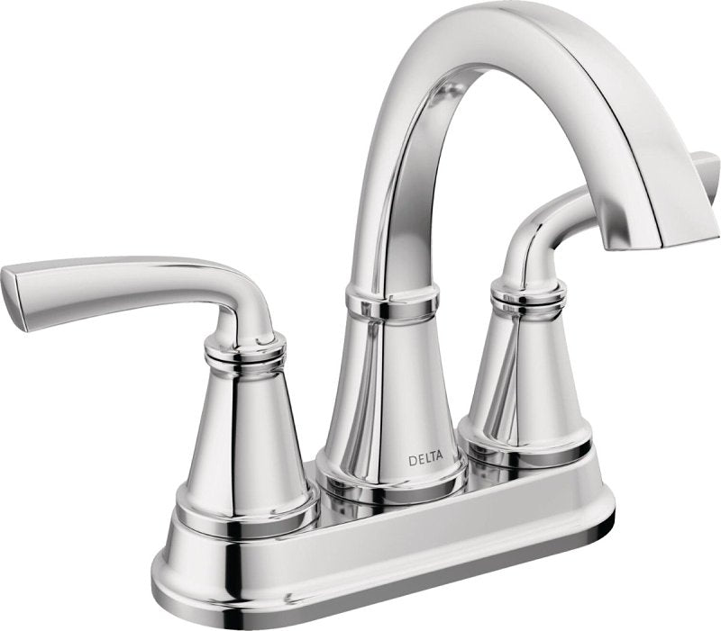 Delta Geist 25864LF Bathroom Faucet, 1.2 gpm, 2-Handle, 3-Faucet Hole, Chrome, 4 in Faucet Centers