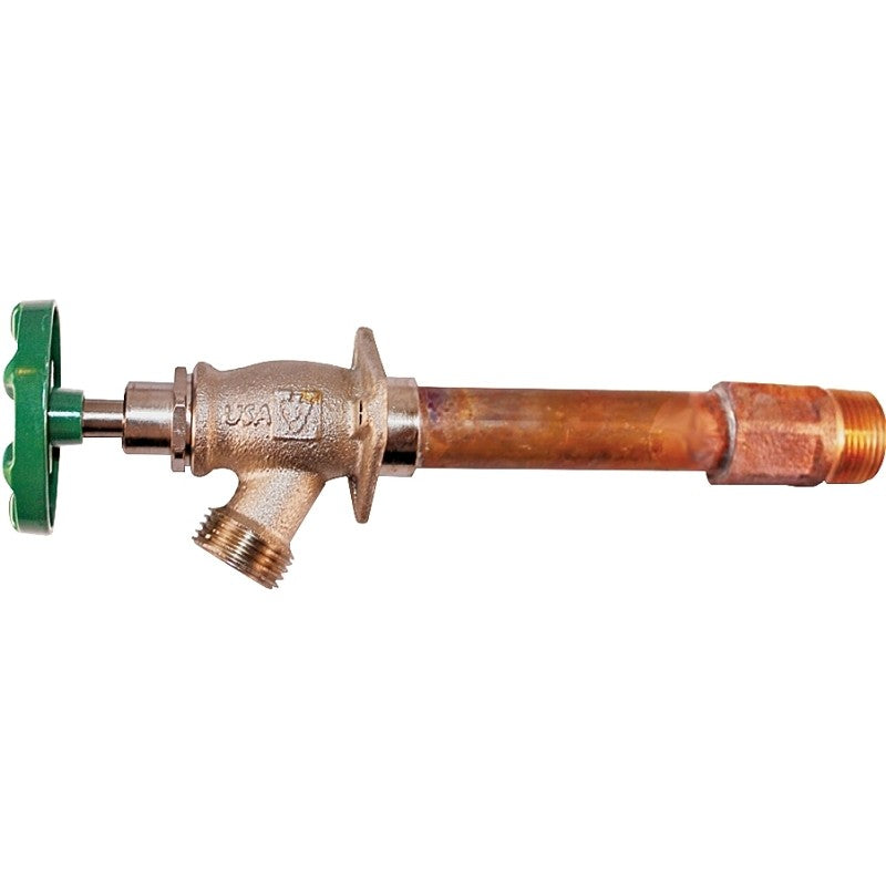 Arrowhead Brass 455-08LF Frost-Free Standard Wall Hydrant, 8 in L, 1/2 x 3/4 in, FIP x MIP x Male Hose Thread, 125 psi