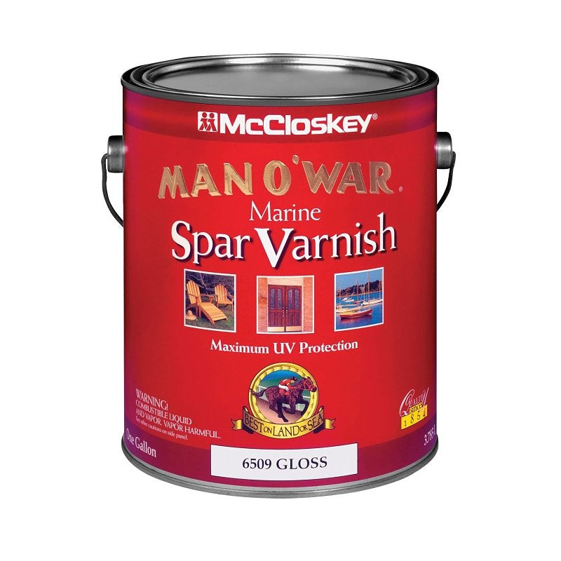 McCloskey Man O' War 080.0006509.007 Marine Spar Varnish, Gloss, Liquid, 1 gal, Pail (Pack of 2)