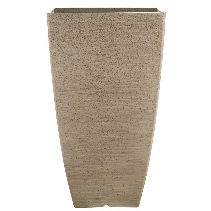 Southern Patio HDR-091684 Newland Planter, 21 in H, Square, Plastic/Resin, White, Stone Aesthetic