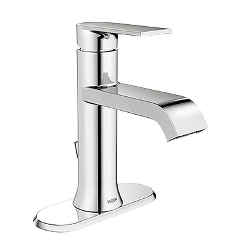 Moen Genta Series WS84760 Bathroom Faucet, 1.2 gpm, 1-Handle, Metal, Chrome, 4 in Faucet Centers, Lever Handle