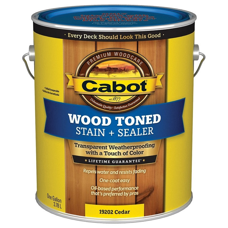 Cabot 140.0019202.007 Wood Stain, Cedar, Liquid, 1 gal, Can (Pack of 4)