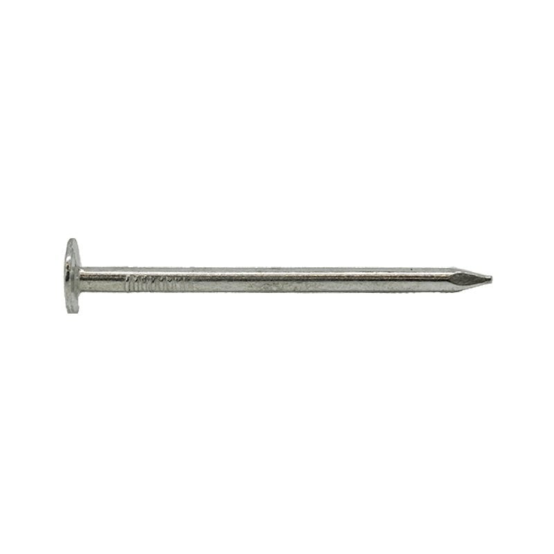 ProFIT 0132075 Hand Drive Roofing Nail, 1-1/4 in L, Flat Head, 11 ga, Electro-Galvanized, Steel