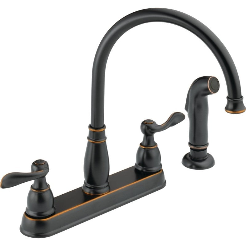 Delta Windemere Series 21996LF-OB Kitchen Faucet, 1.8 gpm, 2-Handle, Plastic, Oil Rubbed Bronze, Deck