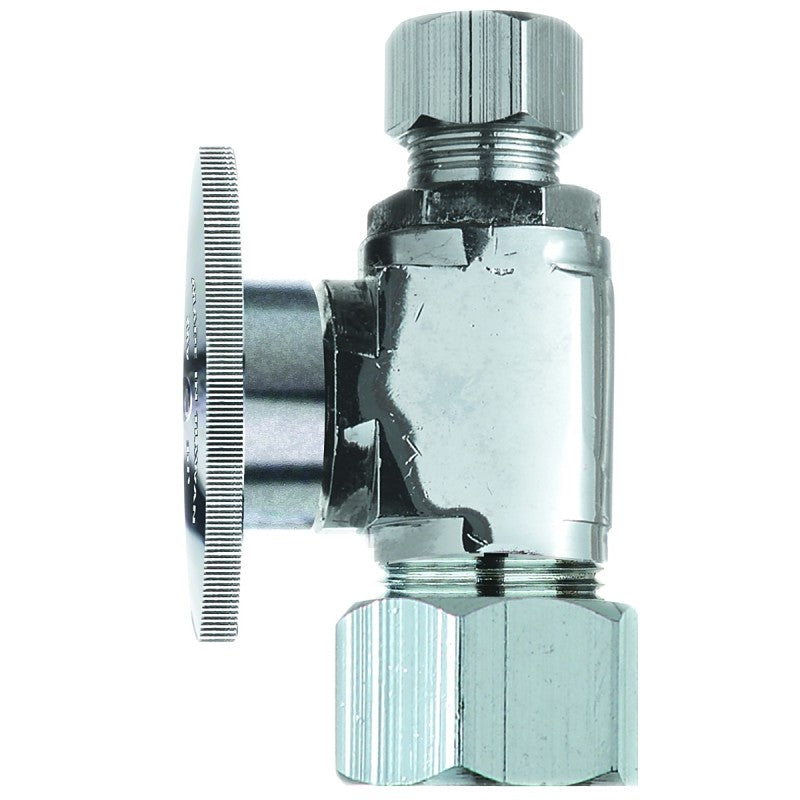 Plumb Pak PP63PCLF Shut-Off Valve, 1/2 x 3/8 in Connection, Compression, Quarter-Turn Actuator, Brass Body