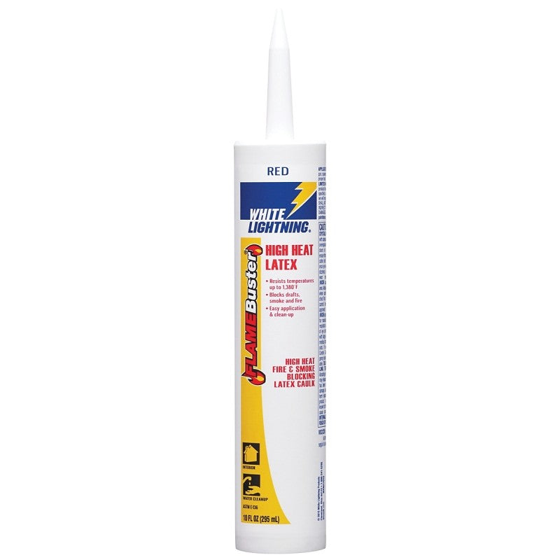 White Lightning W44017010 Adhesive Caulk, Red, 40 to 120 deg F, 10 oz, Cartridge