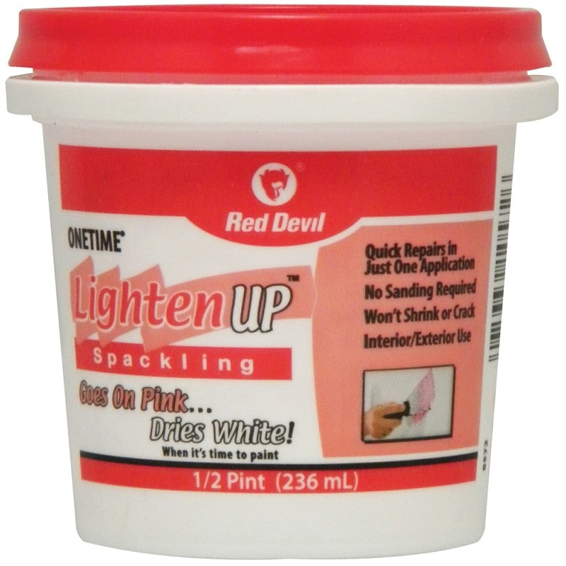 Red Devil 0572 Spackling Compound, Oil, Water Base, White, 0.5 pt Tub