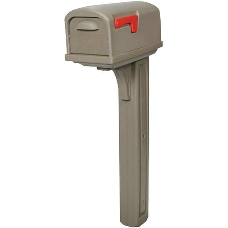 Gibraltar Mailboxes Classic Series GCL10000M Mailbox Post Combo, 800 cu-in Mailbox, Plastic Mailbox, Plastic Post, Mocha