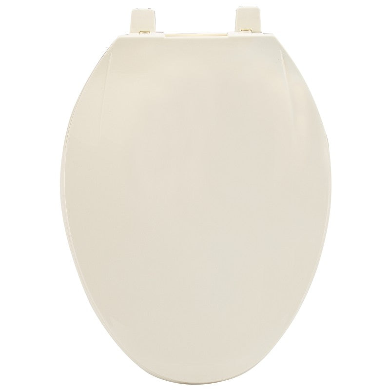 ProSource KJ-873A1-BN Toilet Seat, Elongated, Plastic, Bone, Plastic Hinge