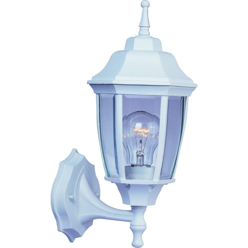 Boston Harbor BRT-BPP1611-WH3L Outdoor Wall Lantern, 120 V, 60 W, A19 or CFL Lamp, Aluminum Fixture, White