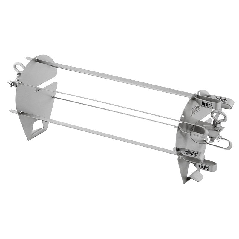 Weber 7675 Rotisserie Skewer Set​, 16 in L Spit Rod, Stainless Steel Spit Rod