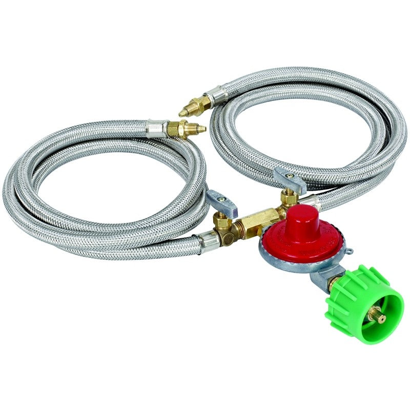 Bayou Classic M2HPH Hose and Regulator Kit, 1/8 in Connection, 36 in L Hose, Stainless Steel