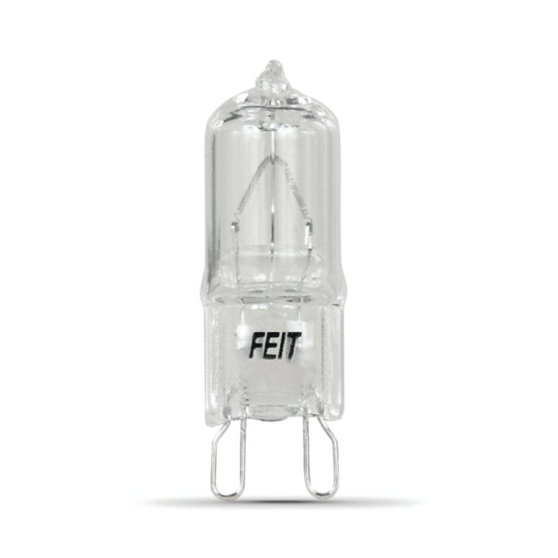 Feit Electric BPQ40/G9 Halogen Bulb, 40 W, G9 Lamp Base, JCD T4 Lamp, 3000 K Color Temp, 2000 hr Average Life (Pack of 12)