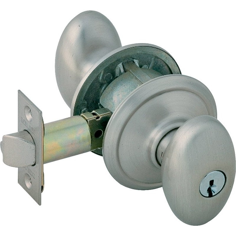 Schlage Siena Series F51A V SIE619 Entry Knob, Knob Handle, Satin Nickel, Metal, C Keyway, Residential, 2 Grade
