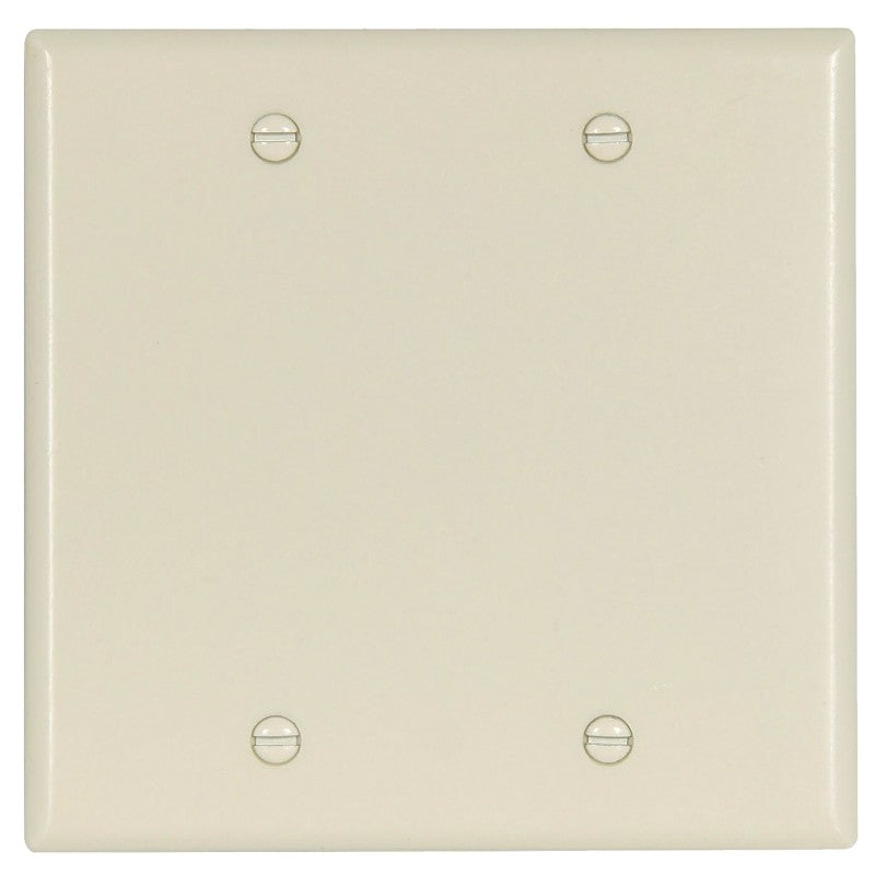 Eaton Cooper Wiring 2137LA-BOX Wallplate, 4-1/2 in L, 4.56 in W, 0.08 in Thick, 2 -Gang, Thermoset, Light Almond