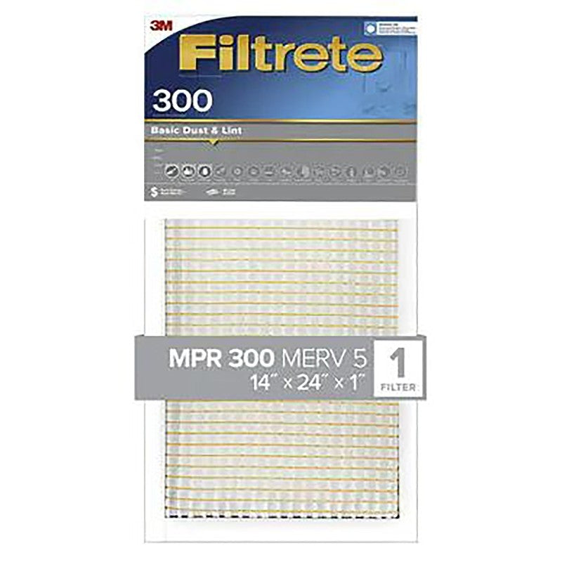 Filtrete 323DC-4 Air Filter, 24 in L, 14 in W, 5 MERV, 300 MPR, For: Air Conditioner, Furnace and HVAC System (Pack of 4)