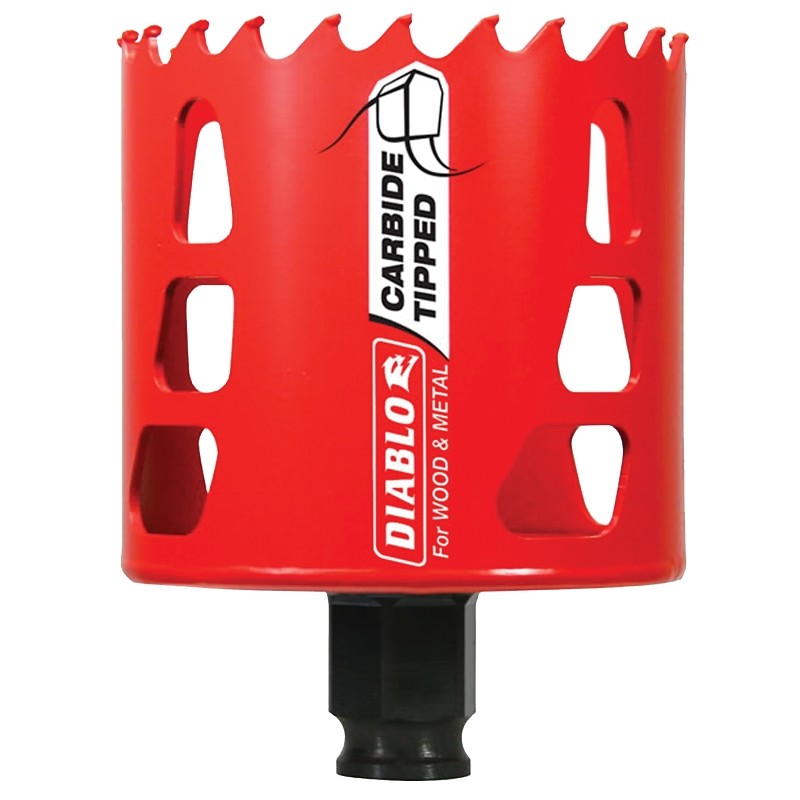 Diablo DHS2750CT GP Hole Saw, 2-3/4 in Dia, 2-3/8 in D Cutting, 3/8 in Arbor, Carbide Cutting Edge