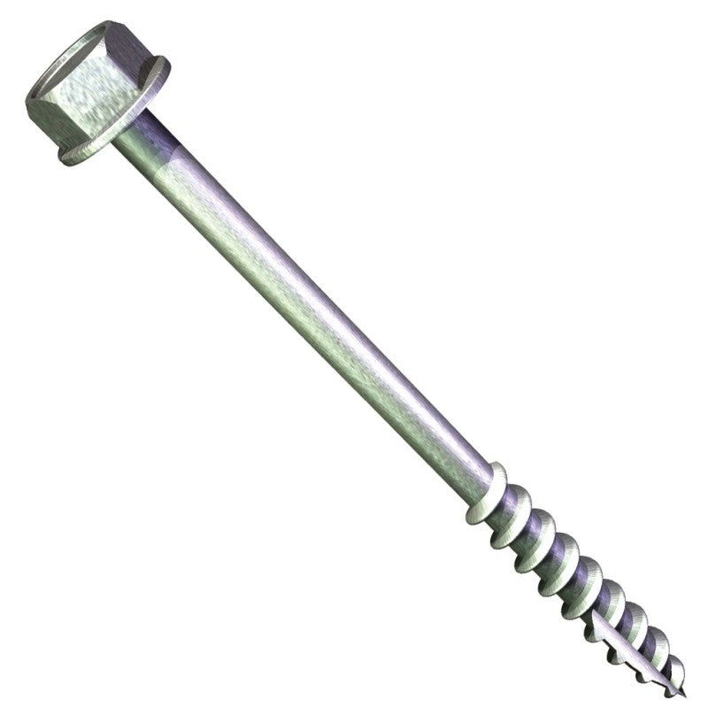 Grabber Construction Lag-Master GLM500CP Structural Framing Screw, #14 Thread, 5 in L, Coarse Thread, Hex Drive, 50 PK