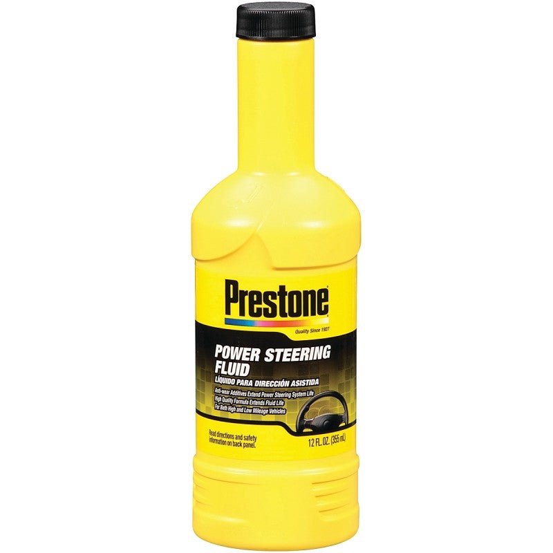 Prestone AS-260 Power Steering Fluid Clear Amber, 12 oz Bottle (Pack of 12)
