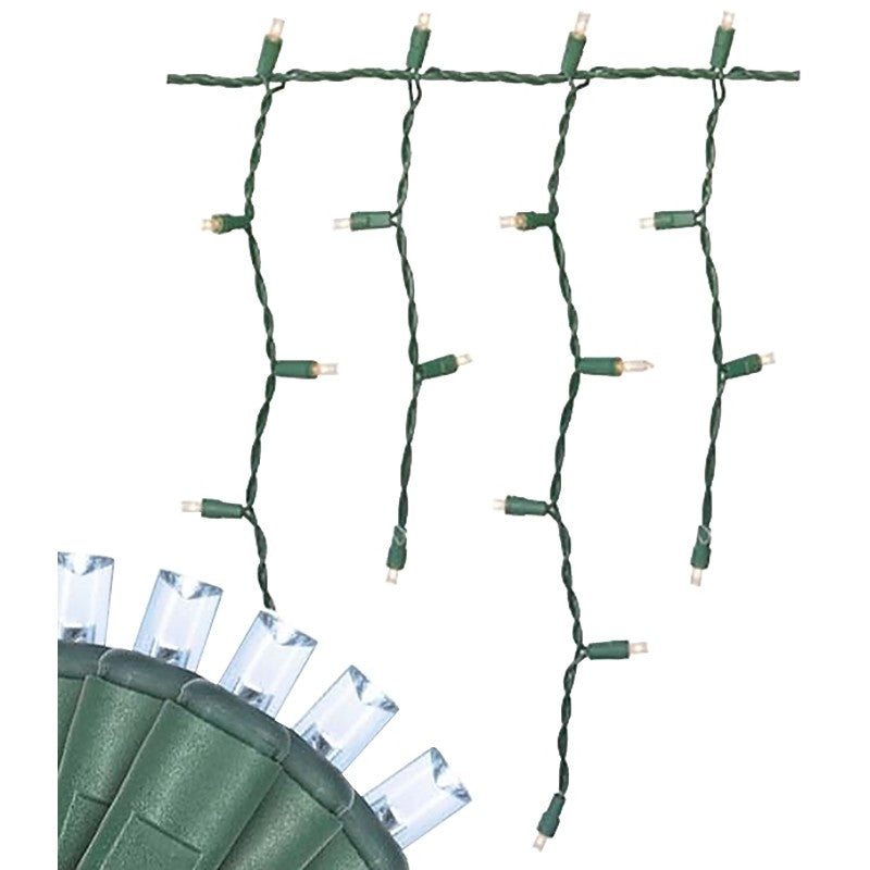 Hometown Holidays 2362-02/U15E235B Twinkling Icicle Light Set, 9.6 W, 100-Lamp, LED Lamp, Pure White Light, 9-1/2 ft L
