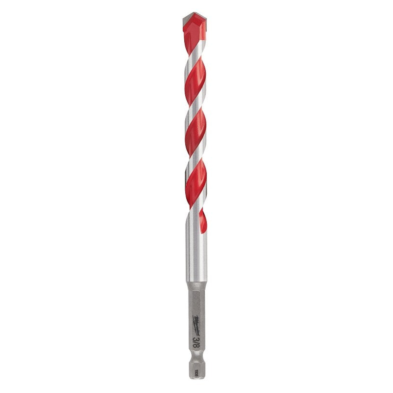 Milwaukee SHOCKWAVE 48-20-9021 Drill Bit, 3/8 in Dia, 6 in OAL, Wide Flute, 1/4 in Dia Shank, Hex Shank