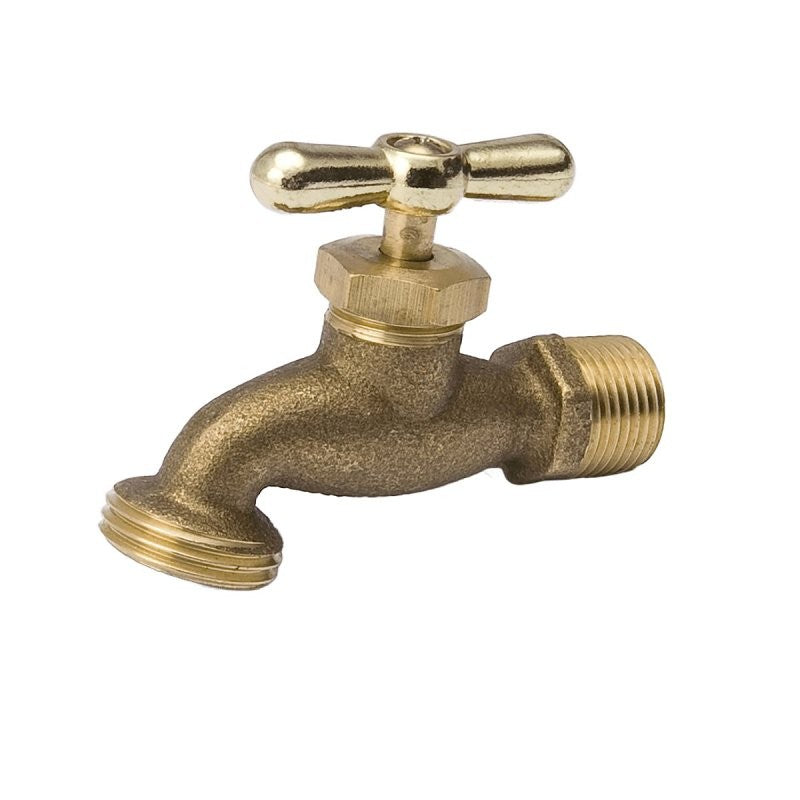 B & K ProLine Series 103-003NL Hose Bibb, 1/2 in Connection, MIP, 125 psi Pressure, Brass Body