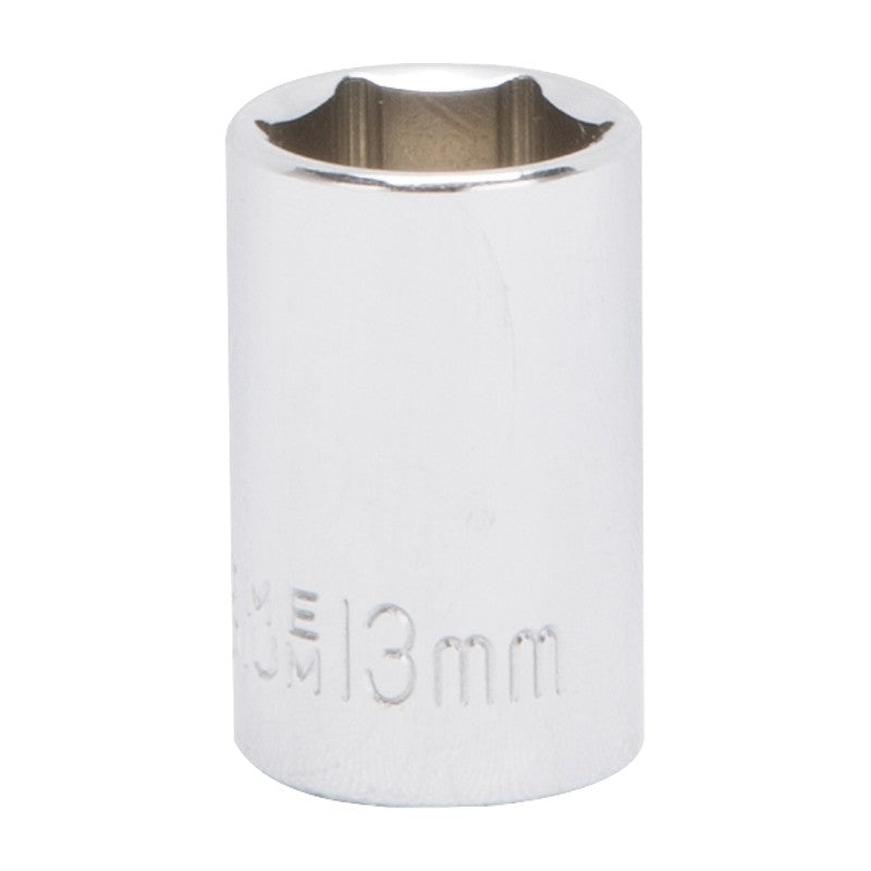 Vulcan MT6499214 Drive Socket, 13 mm Socket, 3/8 in Drive, 6-Point, Chrome Vanadium Steel, Chrome