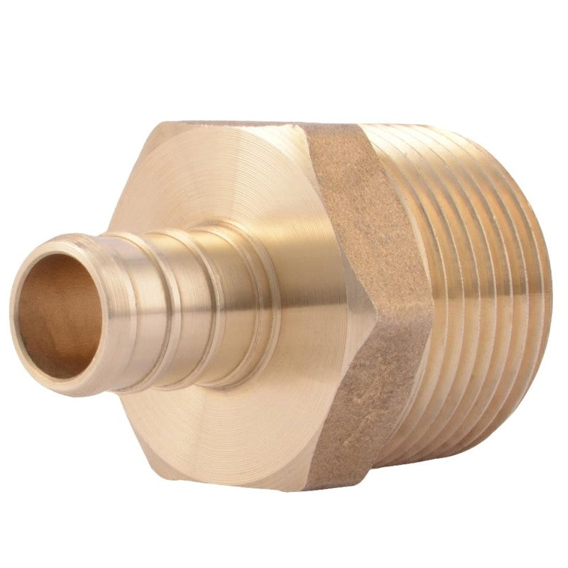 SharkBite UC116LFA Hose to Pipe Adapter, 1/2 x 3/4 in, PEX Barb x MNPT, DZR Brass, 200 psi Pressure