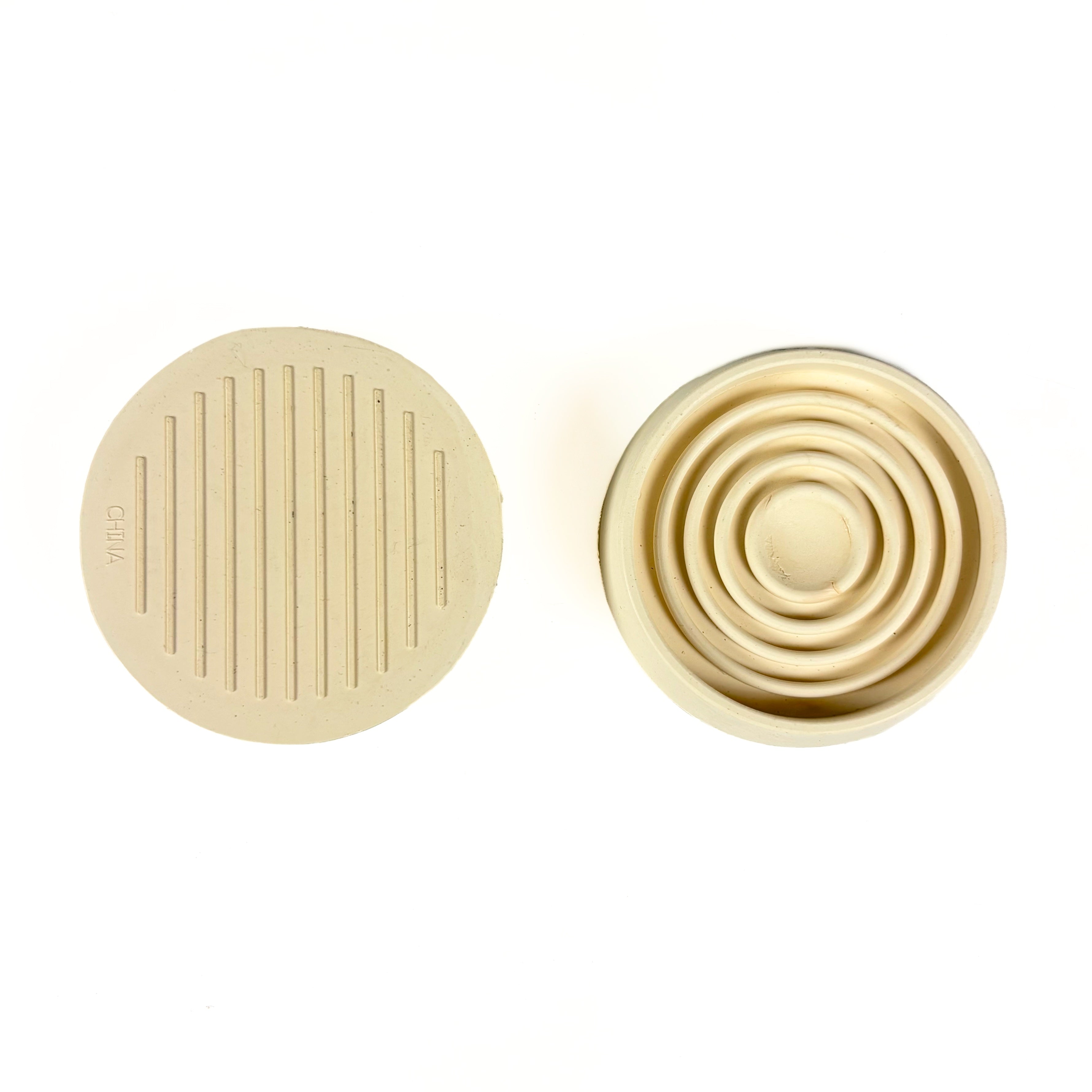 Rubber Grip Caster Cups 1-3/4 Inch Round Natural White 4 Pack