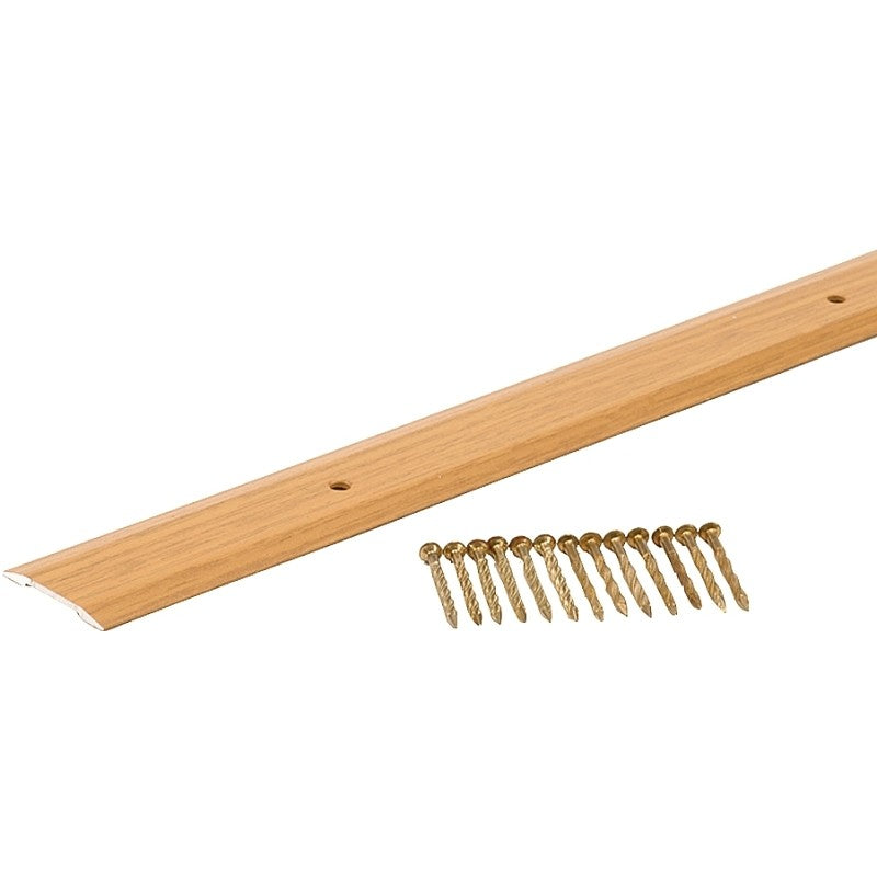 M-D 40132 Seam Binder, 36 in L, 1-1/4 in W, Aluminum, Oak