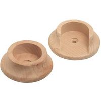 Closet Pole Socket Set For 1-3/8 Inch Poles Natural Wood