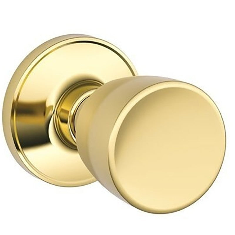 Dexter J Series J10 BYR 605 Passage Knob, Metal, Bright Brass, 2-3/8, 2-3/4 in Backset, 1-3/8 to 1-3/4 in Thick Door