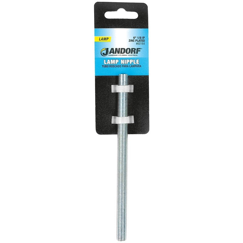 Jandorf 60164 Lamp Nipple, 6 in L Dimensions, Zinc