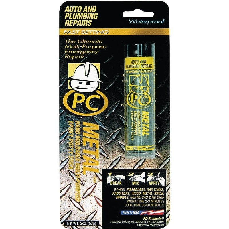Protective Coating PC-METAL 025550 Epoxy Putty, Gray, Solid, 2 oz, Cylinder