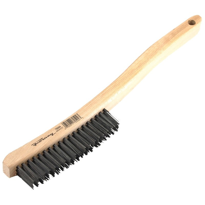 Forney 70504 Scratch Brush, 0.014 in L Trim, Carbon Steel Bristle, 13-3/4 in OAL