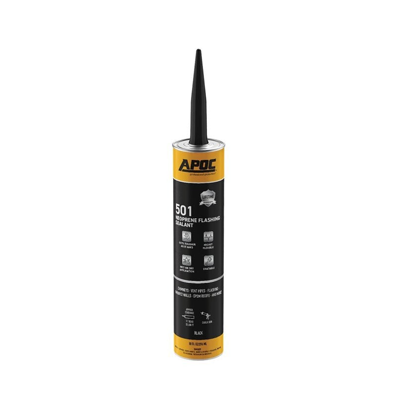 APOC AP-501 Series AP-5019 Neoprene Flashing Sealant, Black, Liquid, 10 oz, Tube (Pack of 12)
