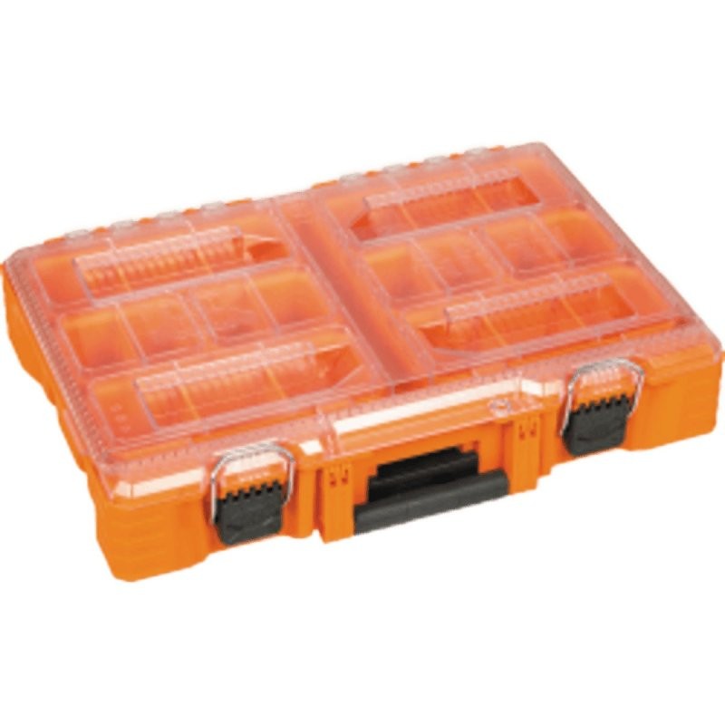 Klein Tools MODbox 54806MB Full Width Tall Component Box, 40 lb, 8-Compartment, Polymer, Orange