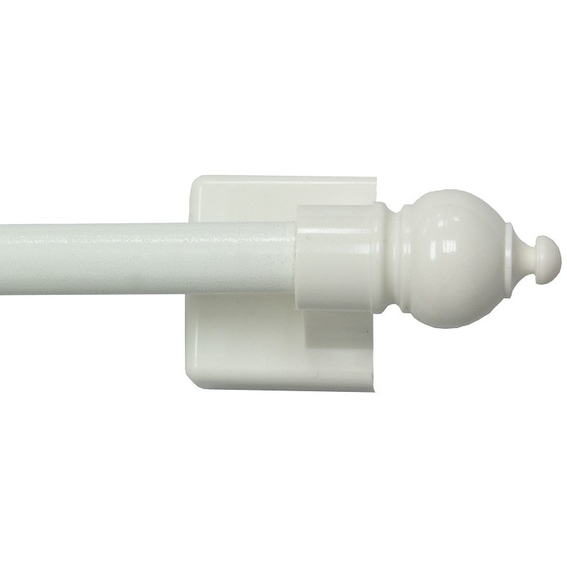 Kenney KN40344 Cafe Rod, 7/16 in Dia, 16 to 28 in L, Metal, White