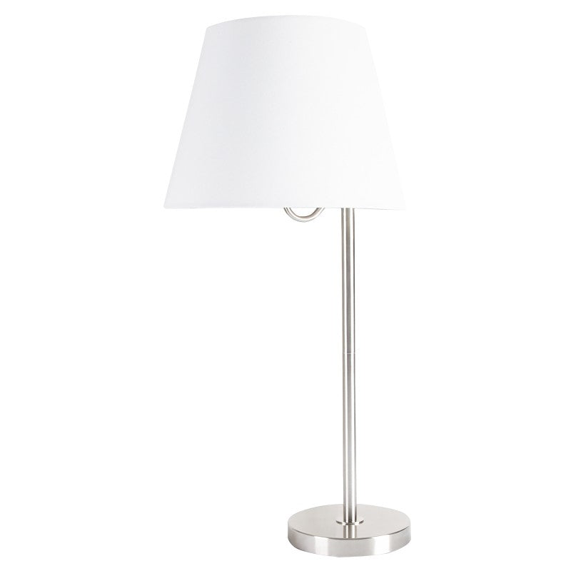 Boston Harbor GS-T122421-T1-WH Table Lamp, 120 V, 60 W, 1-Lamp, A19 or CFL Lamp, Brushed Nickel Fixture