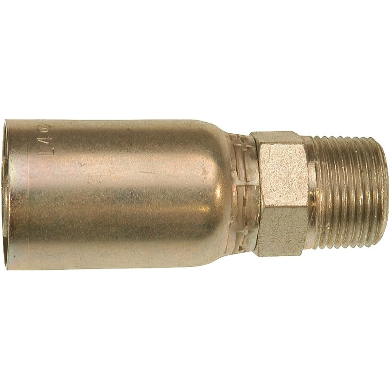 Gates MegaCrimp G25100-1616 Hose Coupling, 1 x 1 in Dia, 4.11 in, 1-11-1/2, Crimp x NPTF, Straight Angle, Steel, Zinc
