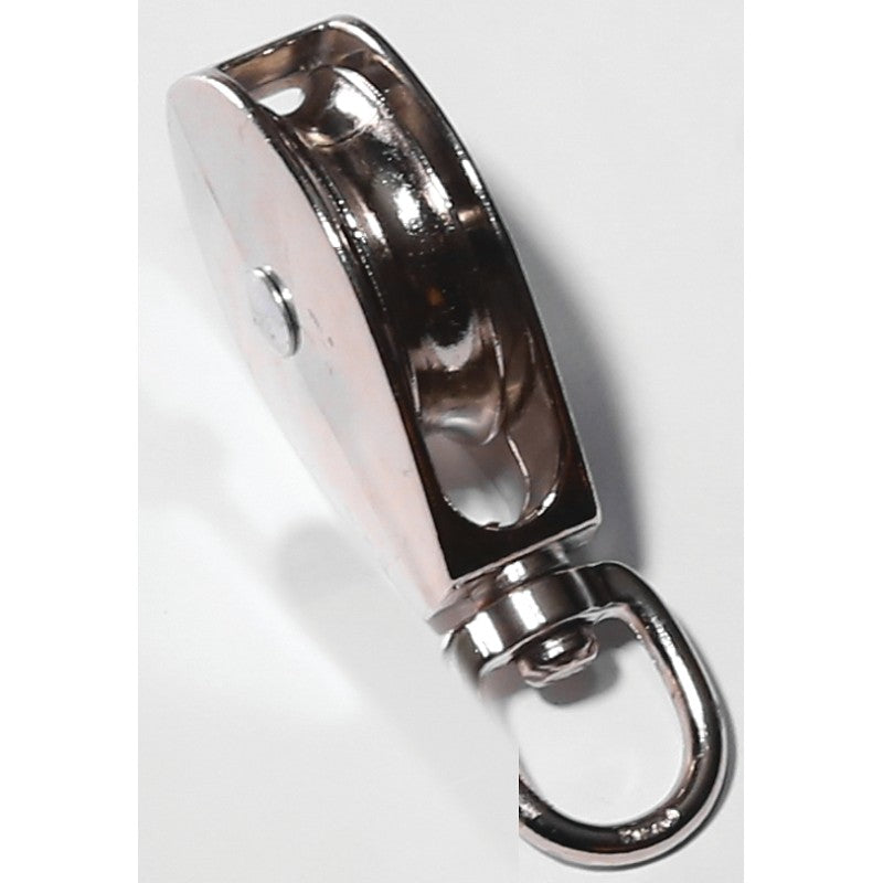Baron 0173ZD-1 Rope Pulley, 1/4 in Rope, 1 in Sheave, Chrome