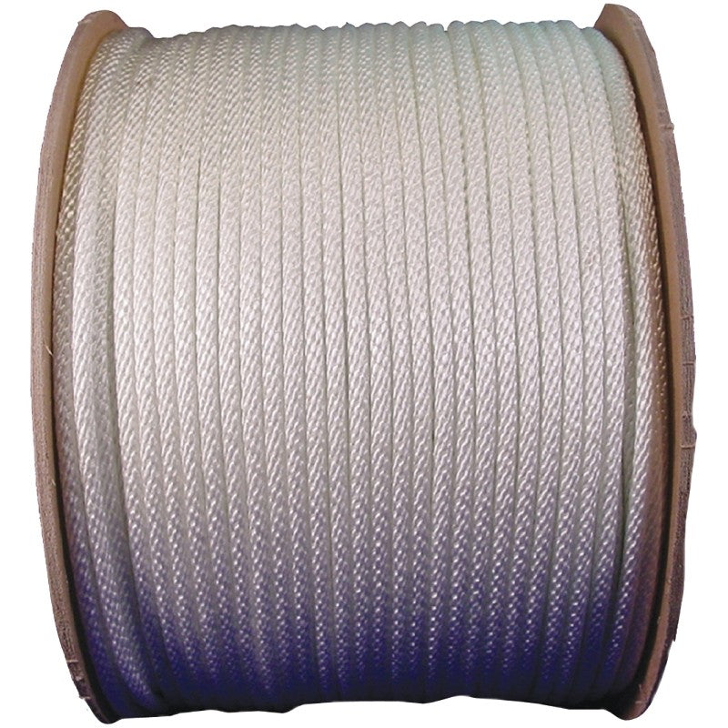 Wellington 10124 Rope, 1/4 in Dia, 200 ft L, 75 lb Working Load, Nylon, White