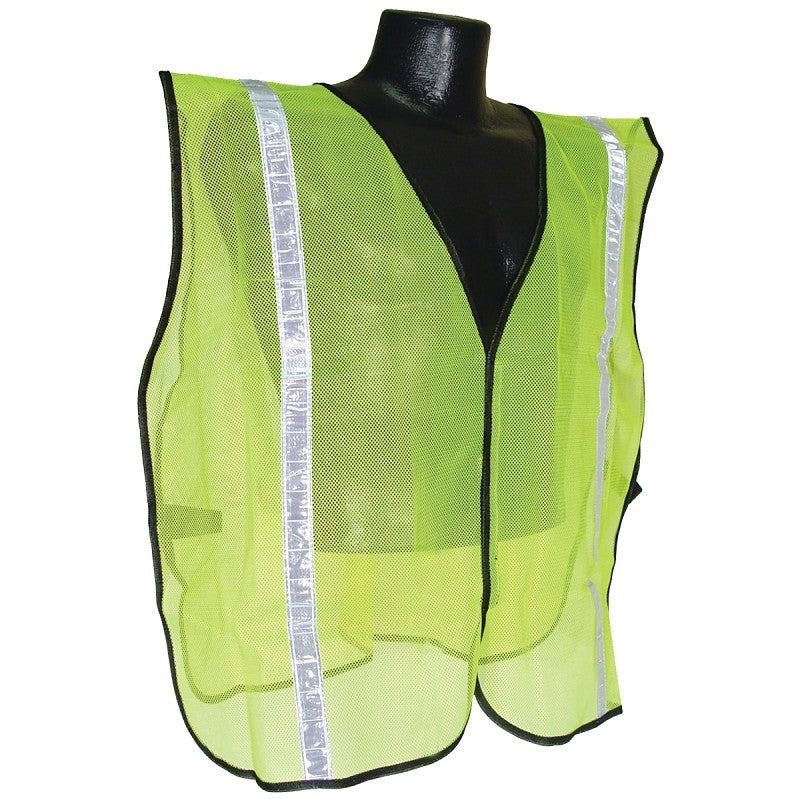 Radians SVG1 Non-Rated Safety Vest, 2X-5X, Polyester, Green/Silver, Hook-and-Loop