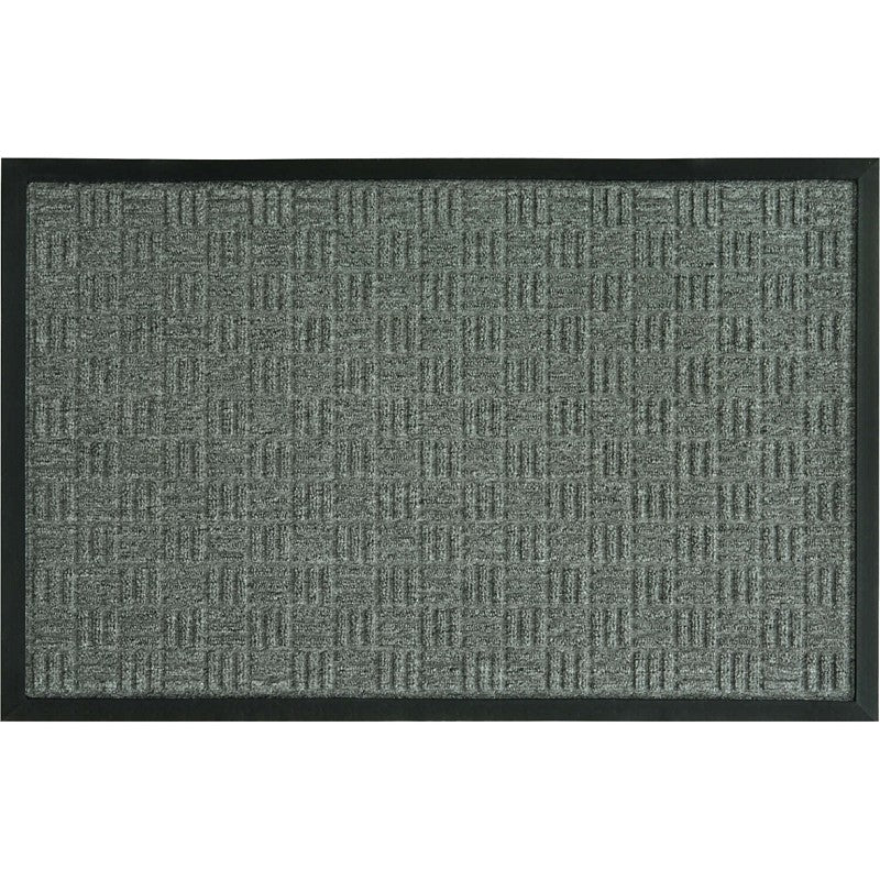Fanmats 58775 Floor Mat, 30 in L, 18 in W, Parquet Pattern, Olefin Surface, Gray