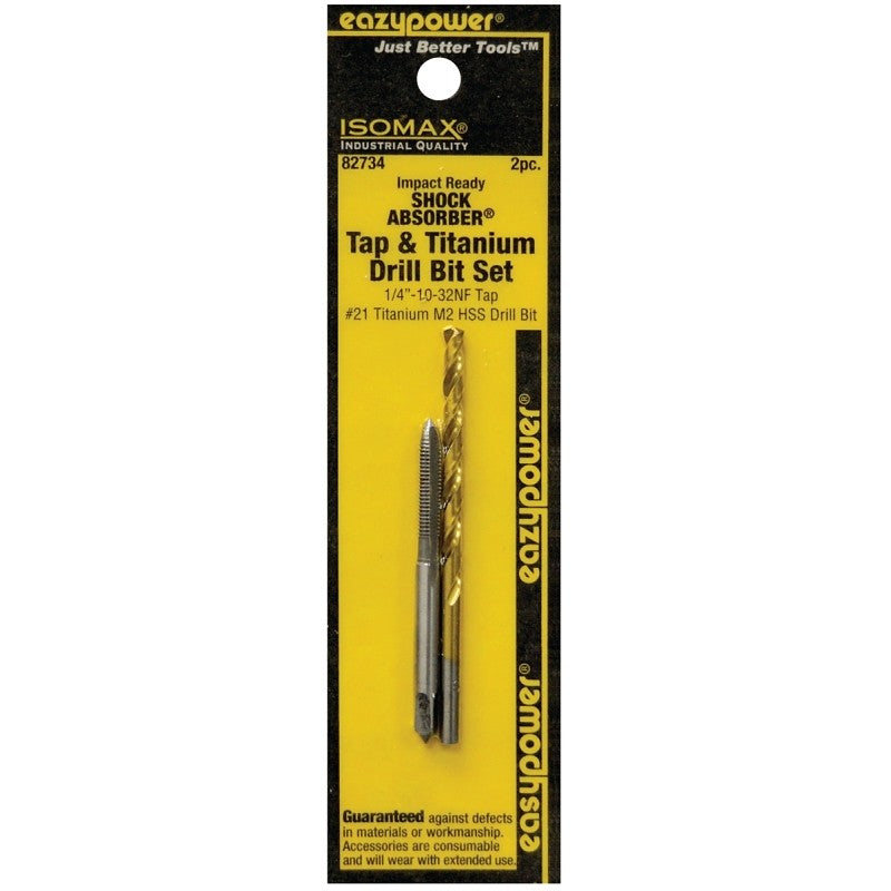 Eazypower 82734 Tap and Drill Set, 10-32 Thread, Titanium