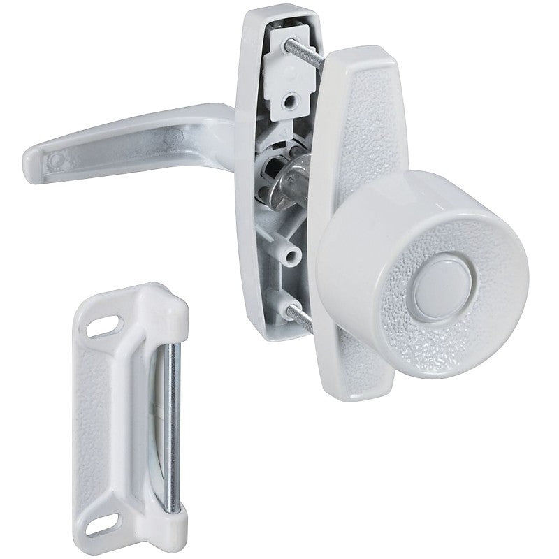 National Hardware V1307 Series N212-993 Knob Latch, White, Zinc, 5/8 to 1-3/8 in Thick Door