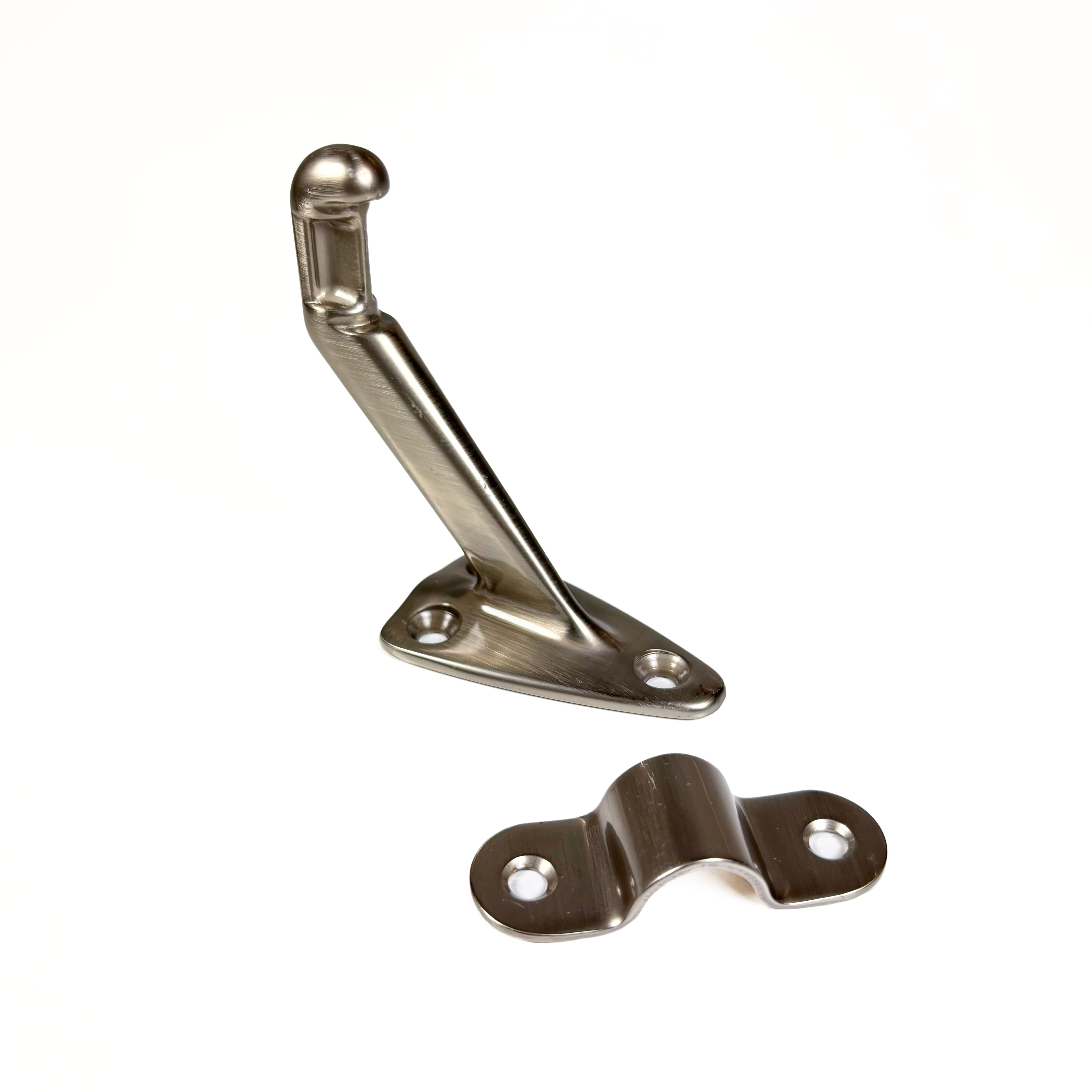 Heavy Duty Solid Brass Handrail Bracket Satin Nickel (POS)