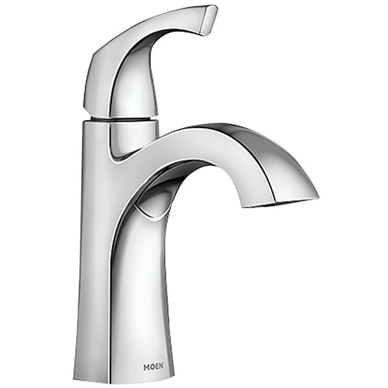 Moen Lindor Series 84505 Bathroom Faucet, 1.2 gpm, 1-Handle, Metal, Chrome Plated, Lever Handle, High Arc Spout