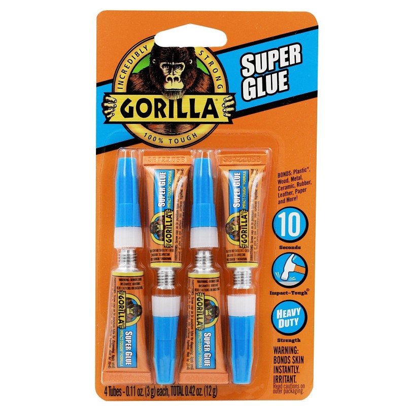 Gorilla 105800 Super Glue, Liquid, Translucide, 3 g Tube